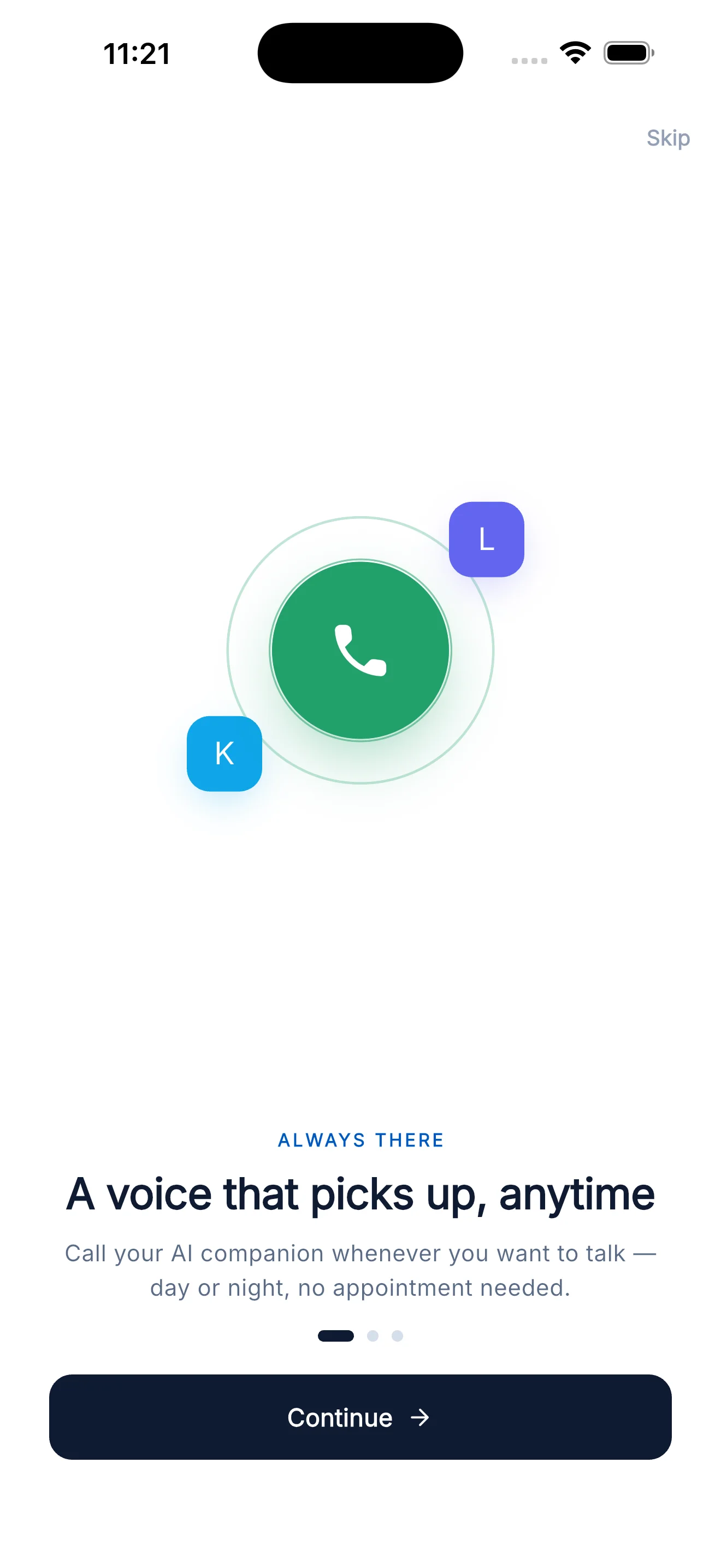 The CareCaller onboarding screen